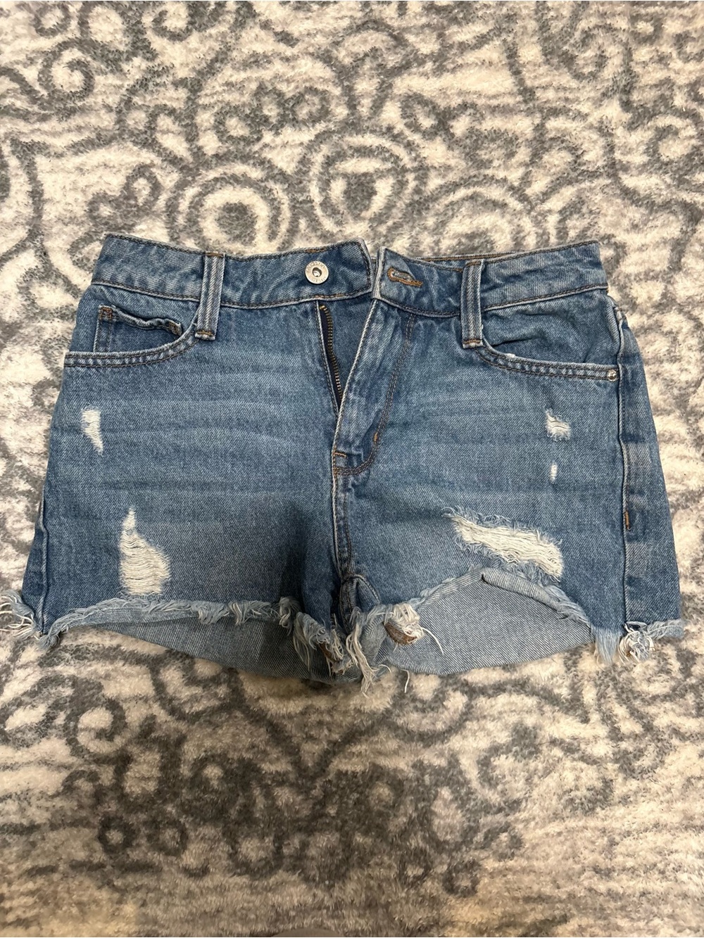 Arizona Jean Company Light Blue Distressed Denim Shorts